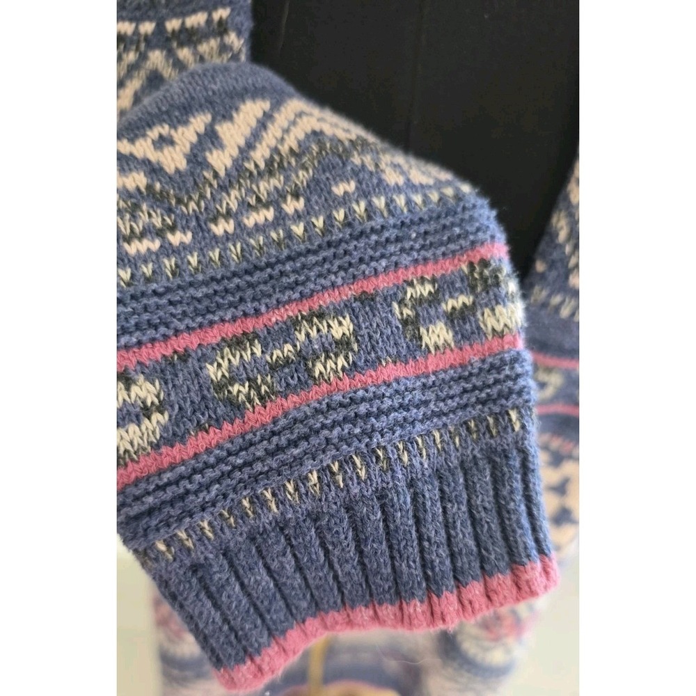 Chaps Women's Open Cardigan Blue Southwest‎ Western Boho Geometric Print SZ XL - Picture 8 of 11